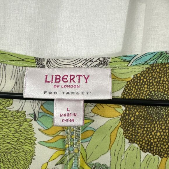 Liberty Of London For Target Yellow Floral Sunflower Tunic Top Womens Size L - Picture 3 of 10
